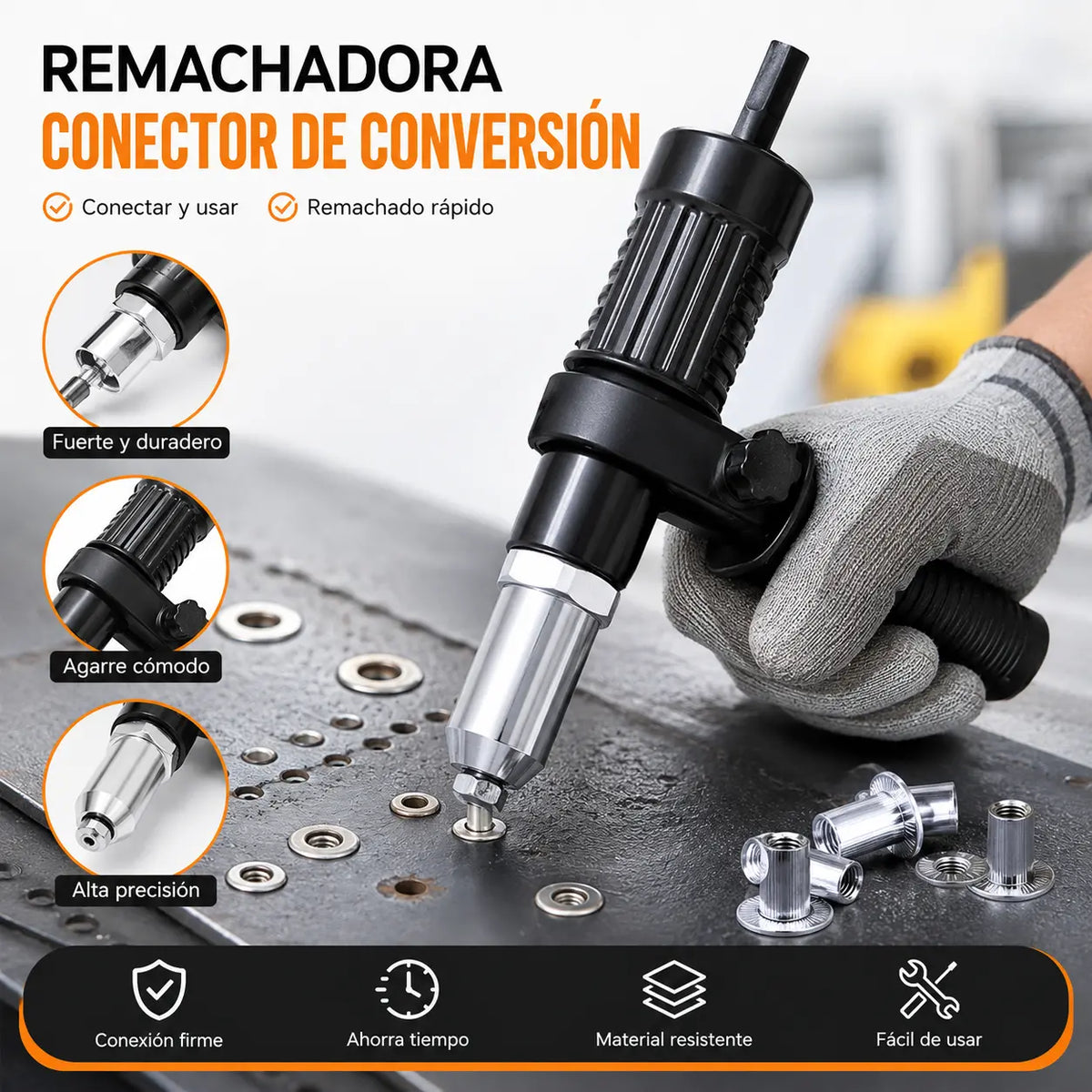 Junta de conversión de pistola de remache ciego con núcleo de pistola de remache eléctrico profesional