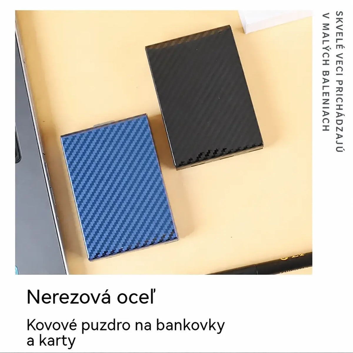 🥰4 kus 580 Kč🛡️✨ Kovové puzdro na karty z nehrdzavejúcej ocele s RFID ochranou — tenké, elegantné a bezpečné pre vaše karty.
