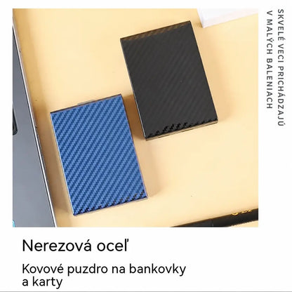 🥰4 kus 580 Kč🛡️✨ Kovové puzdro na karty z nehrdzavejúcej ocele s RFID ochranou — tenké, elegantné a bezpečné pre vaše karty.