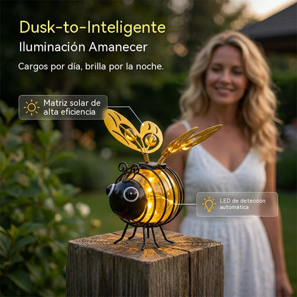 🐝 ¡50% de descuento ahora! ☀️ Luz colgante para coche con energía solar – Encantador diseño de abeja con alas en forma de corazón – Ideal para el jardín y el coche 🌸
