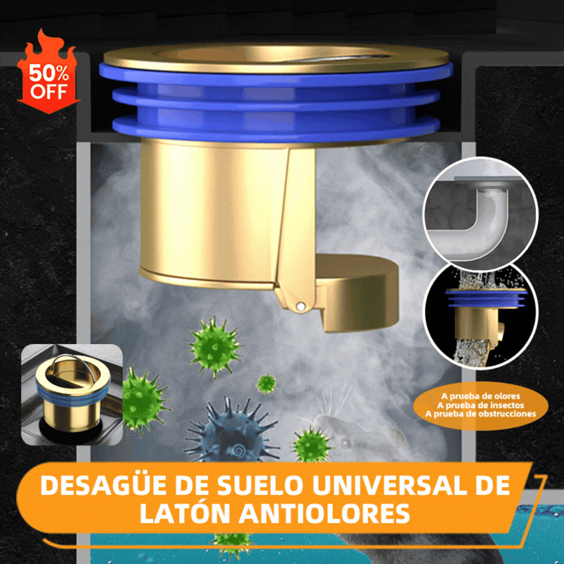 【Compra 1 y llévate 1 gratis】【2 piezas】 Desagüe universal de latón para suelo con núcleo desodorizante antiolor
