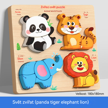 [4 piezas 24 euros] Rompecabezas 3D de madera Montessori para educación infantil