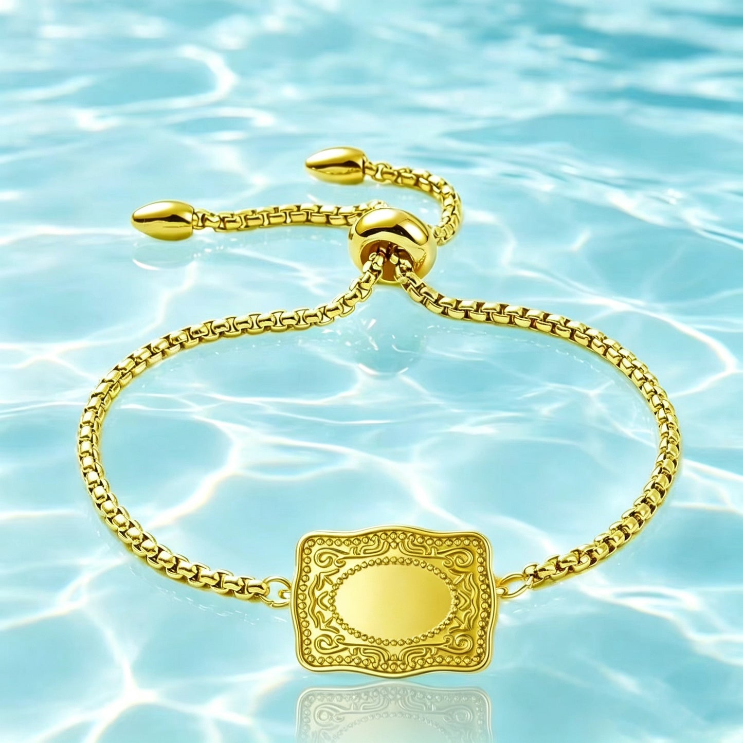 【Letras personalizables】Elegante y sencilla pulsera con iniciales para mujer: acabado brillante, resistente al agua, disponible en oro y plata.