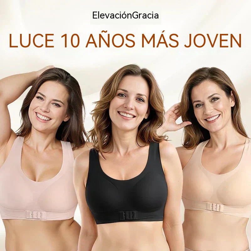 [2 piezas 28 euros]Sujetador postural sin aros con cierre frontal y espalda cruzada