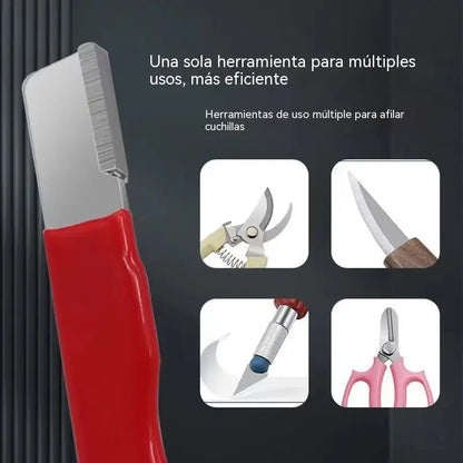 【2 pieza】Afilador de cuchillos portátil y rápido para tijeras de jardín, cuchillos de cocina y raspadores.