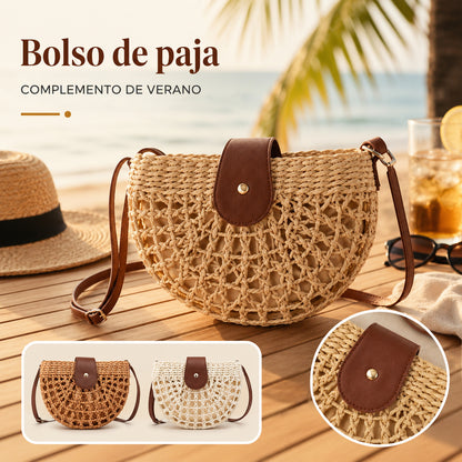 👜 ¡OFERTA LIMITADA 50% DE DESCUENTO! ✨ Bolso bandolera tejido estilo boho, elaborado a mano, correa regulable y muy ligero ✨