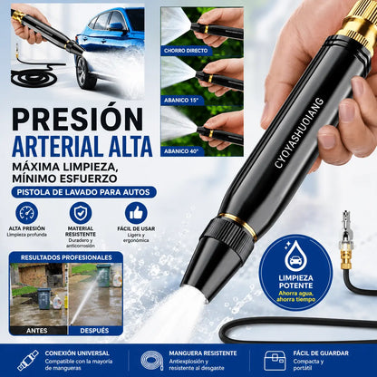 【2 piezas 】Pistola de agua metálica multifuncional de alta presión, con diseño de refuerzo, cuerpo metálico duradero y múltiples modos de pulverización para exteriores.