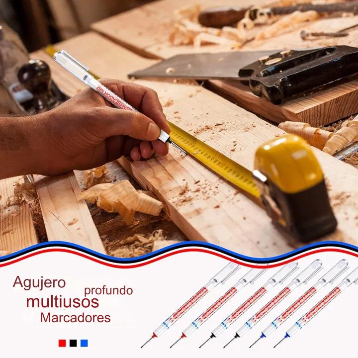 🔥【10 piezas】Bolígrafo de punta larga de 20 mm, bolígrafo para carpintería de agujero profundo, bolígrafo multiusos de cabeza larga aceitosa