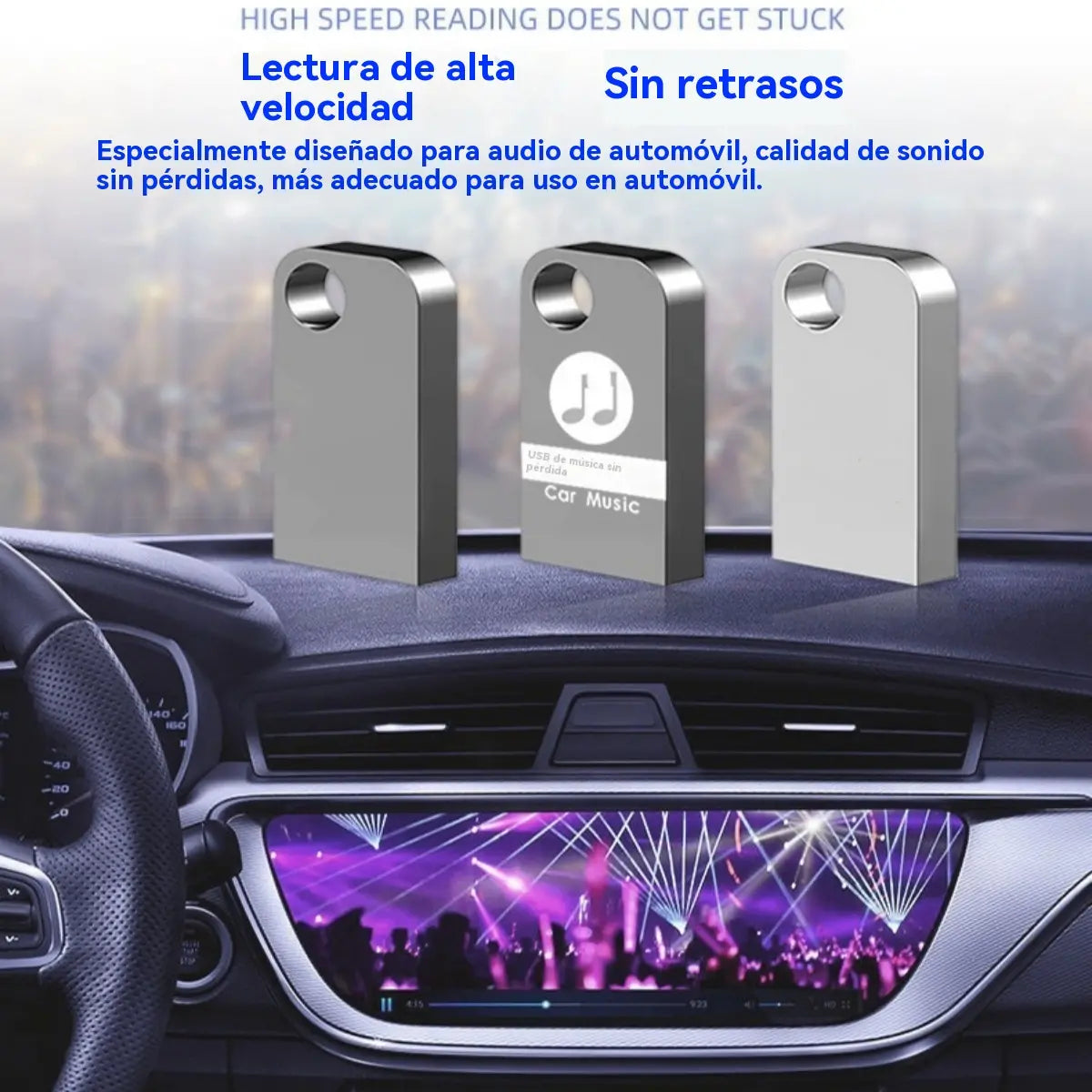 🚗🎵🎵【 32G】 【Unidad flash USB de música】contiene 3000 canciones, 200 MV y efectos de sonido 6D
