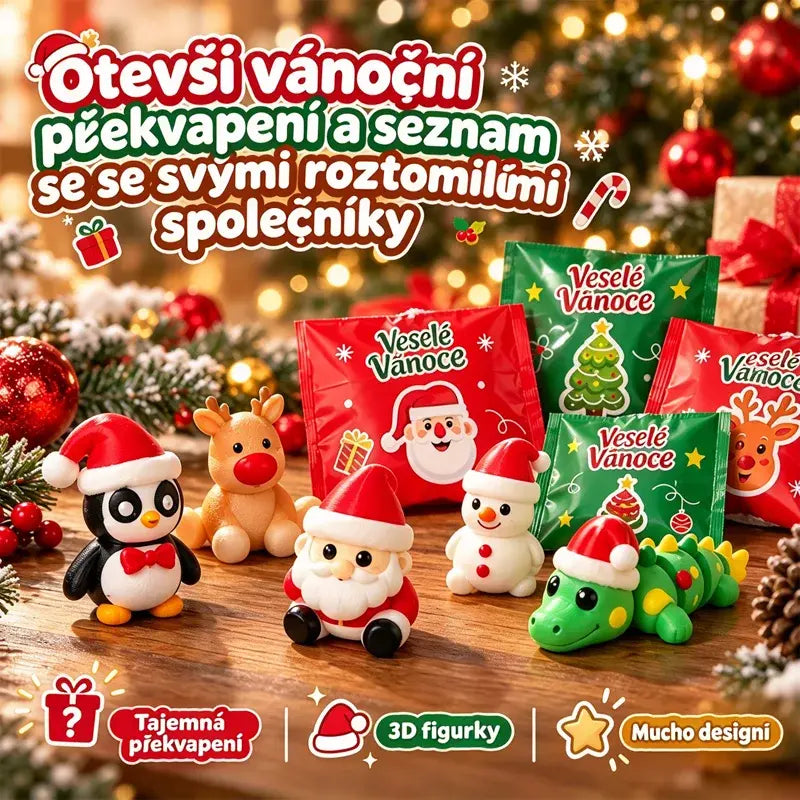 🌟Jedna sada o 30 kusech stojí 540 Kč🎁💡Vánoční ozdoby z měkké gumy, které svítí ve tmě, vytištěné 3D tiskem