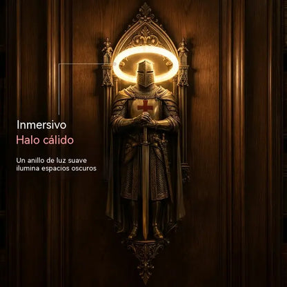 🛡️ Lámpara de pared de caballero y castillo medieval, lámpara acogedora de luz cálida ⚔️✨