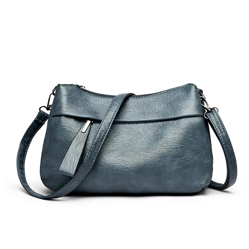 Nuevo bolso bandolera de piel suave y elegante para mujer, de tres compartimentos y gran capacidad.