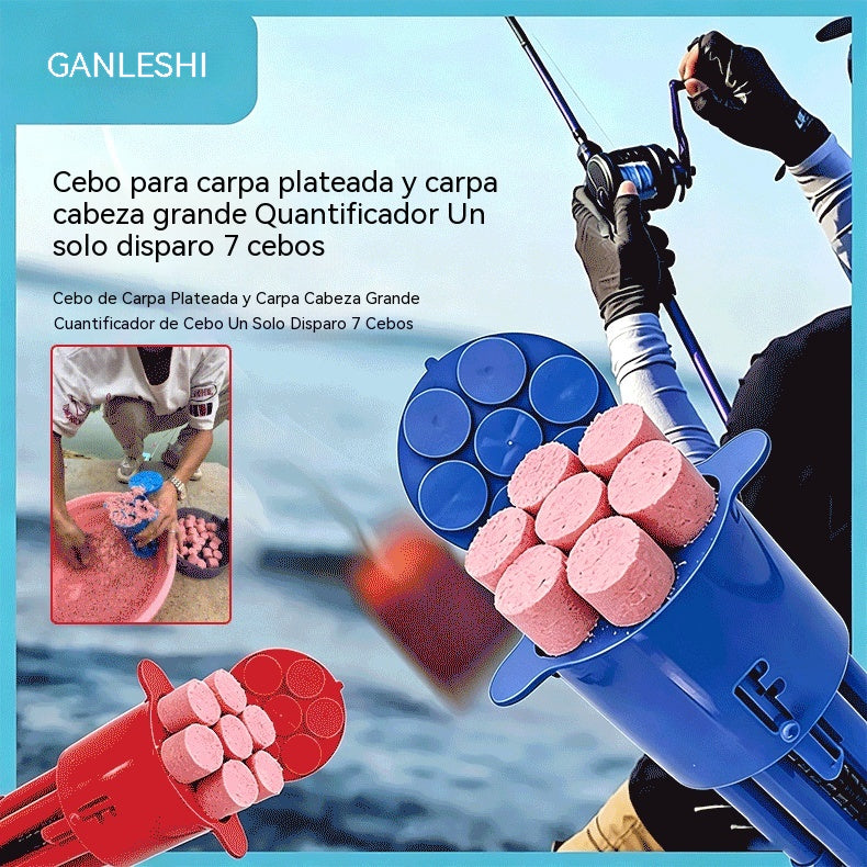 🎣 Dispensador de cebo para pesca. El cebo se dosifica con precisión en cantidades medidas y se comprime hasta obtener una forma uniforme y compacta.