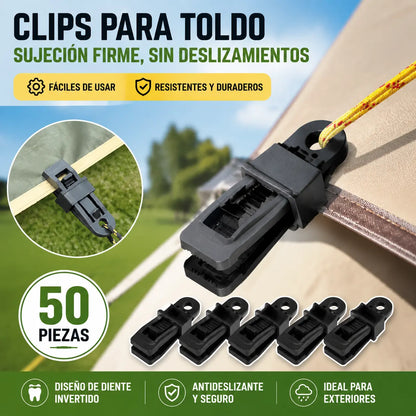 🏡🌿[50 piezas] Clips de montaje para malla de sombra, clips de montaje para tiendas de campaña