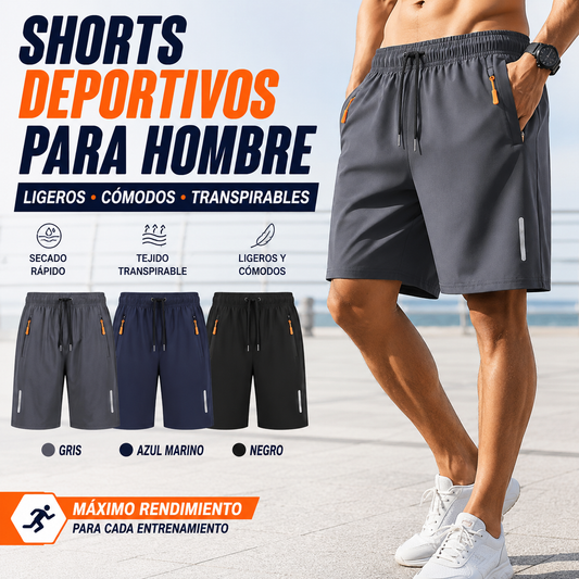 👖😎【Juego de 3 piezas】【M-8XL】Shorts elásticos de secado rápido para hombre