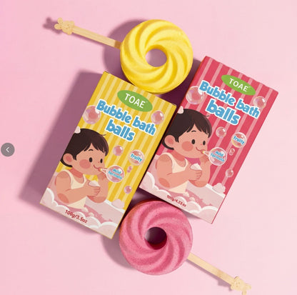 2 PCS🍭Bola de baño linda reutilizable con piruleta, bola de baño de burbujas colorida para divertirse a la hora del baño🍭