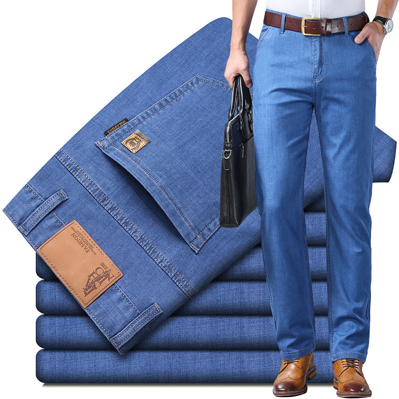 👖 【60-110KG】Jeans de hombre, sencillos, casuales, versátiles, tallas grandes