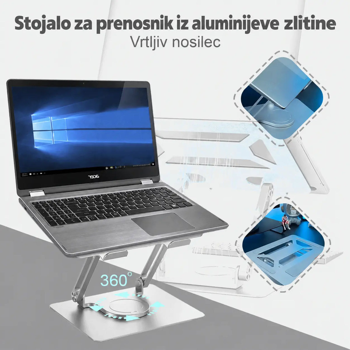 💥💻 Stojalo za prenosni računalnik – vrtljivo stojalo iz aluminijeve zlitine