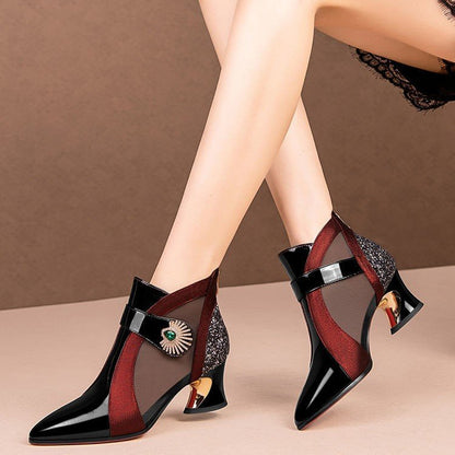 💞【34-43】Nuevas botas de tacón alto de malla calada para primavera