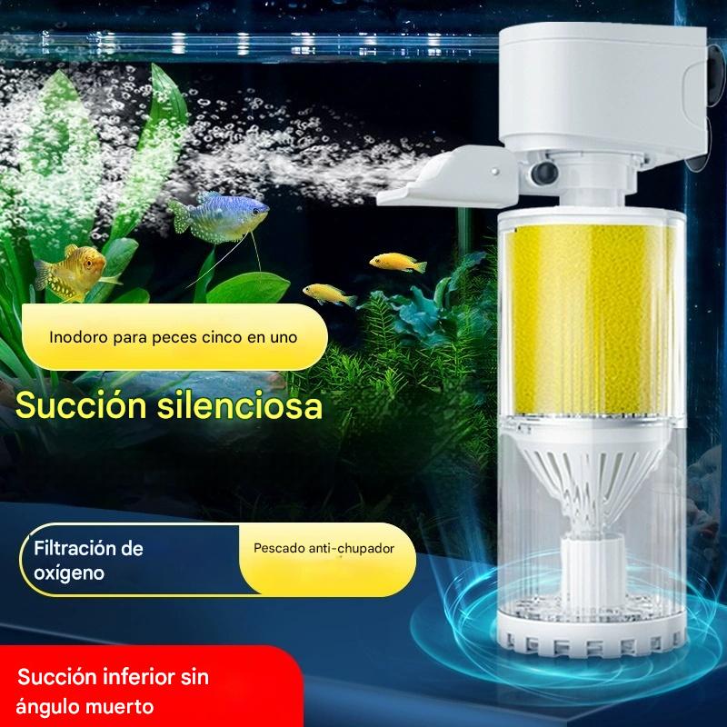🐟Sistema de circulación de agua de acuario con filtro 3 en 1, funcionamiento silencioso.