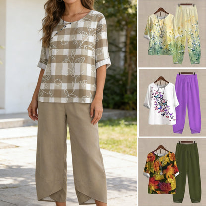 50%OFF🔥Traje de dos piezas 2026 con nuevos tops y pantalones estampados