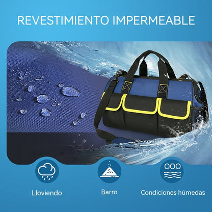 Bolsa de herramientas resistente con correa para el hombro: duradera, espaciosa y práctica para diversos trabajos.
