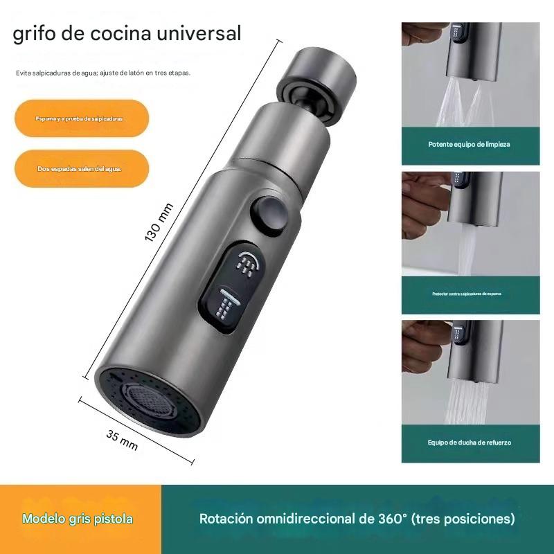 🔥💦 【Compra uno y llévate otro gratis】Grifo de cocina universal con filtro | A prueba de salpicaduras y con amplificador de presión