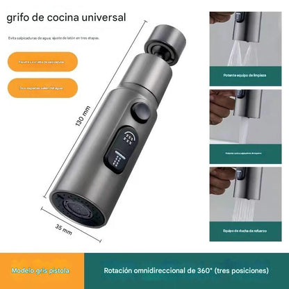 🔥💦 【Compra uno y llévate otro gratis】Grifo de cocina universal con filtro | A prueba de salpicaduras y con amplificador de presión
