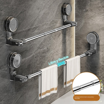 🧼 🔧 ¡50% DE DESCUENTO! Toallero retráctil sin taladros: instalación rápida, espacio ajustable y agarre en superficies lisas 🚿