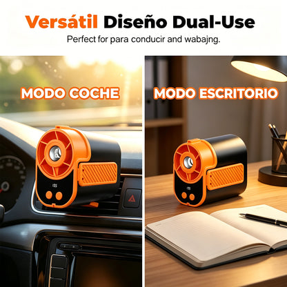 🌀 Ventilador manos libres con pantalla LED, clip integrado y 199 niveles de ajuste