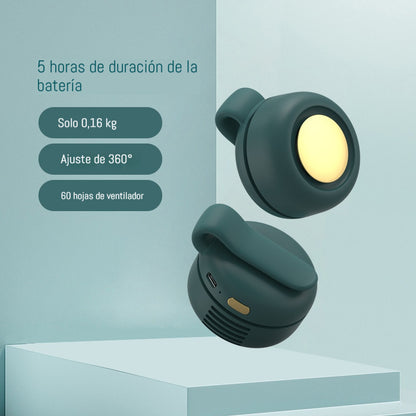 😍 【Compra 1 y llévate 1 gratis】💦🌬️ Mini ventilador de cuello recargable por USB, portátil y ponible.