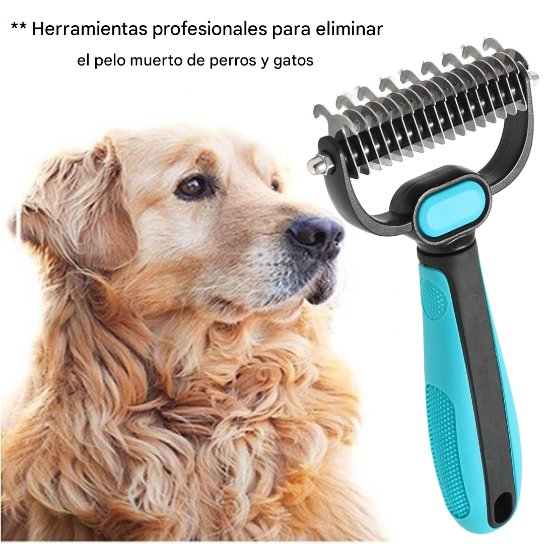 🐱🐕🐈 Peine multifuncional 3 en 1 para desenredar el pelo de mascotas, peine para eliminar el pelo de perros y gatos.