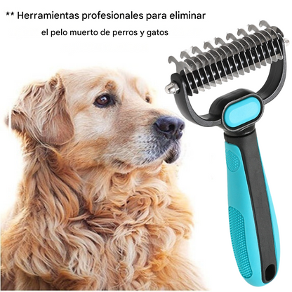 🐱🐕🐈 Peine multifuncional 3 en 1 para desenredar el pelo de mascotas, peine para eliminar el pelo de perros y gatos.
