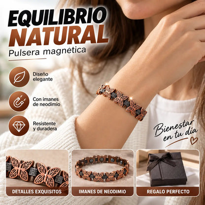 Pulsera magnética de cobre con mariposa ajustable Elegante, cómoda y perfecta para cualquier ocasión