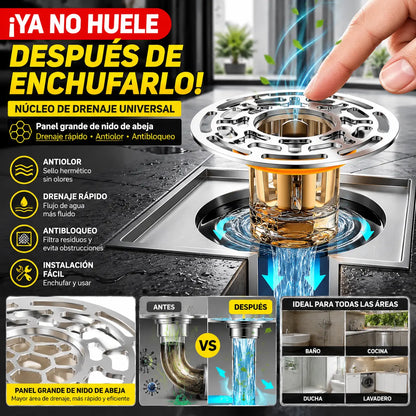 Núcleo de drenaje de piso universal antiolor con panel grande de nido de abeja
