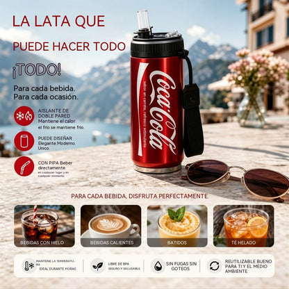 🥤 Vaso térmico de acero inoxidable de doble capa con forma de lata de refresco