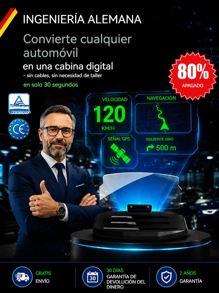 🔋📱 Soporte para teléfono con carga inalámbrica HUD para coche, soporte para proyector de navegación
