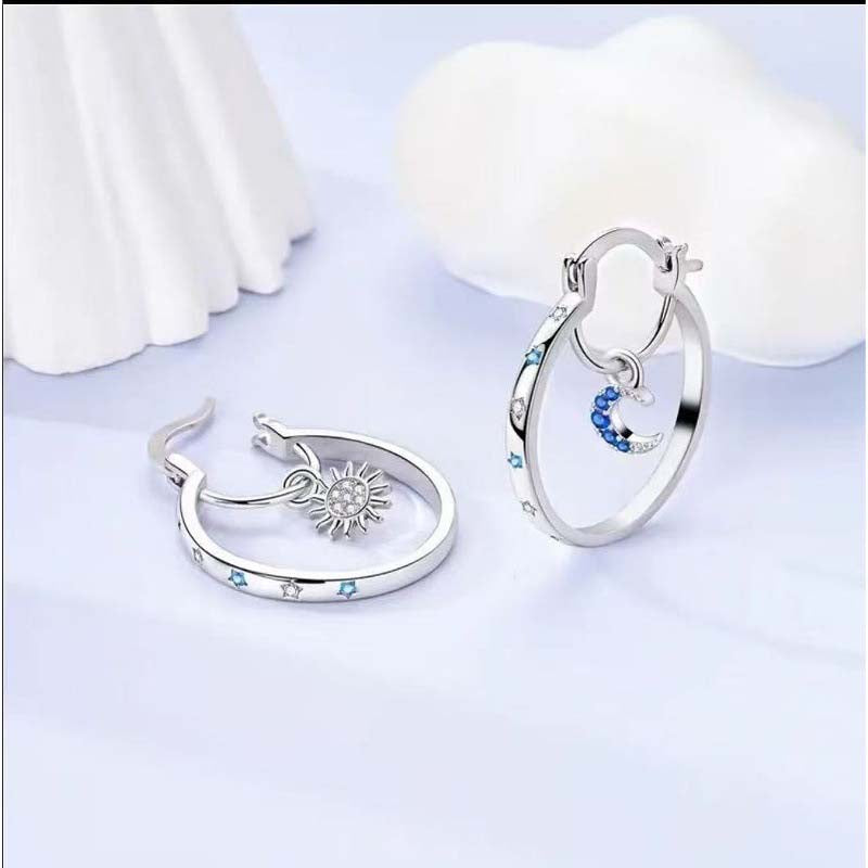 🌙 Pendientes de cielo estrellado y luna: diseño multicapa, significado profundo, hipoalergénicos ✨