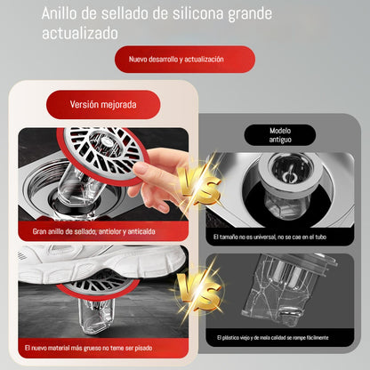 🥰【Compra 2 y llévate 2 gratis】👍Desagüe universal de gran diámetro para cocina y baño, a prueba de olores.🚿✨