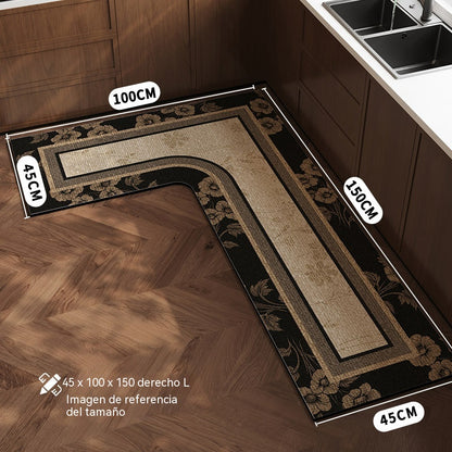 🌸 ¡Oferta! Alfombrilla de cocina floral: absorbe el agua al instante y se mantiene en su sitio. ¡Adiós a las huellas mojadas! 🚿