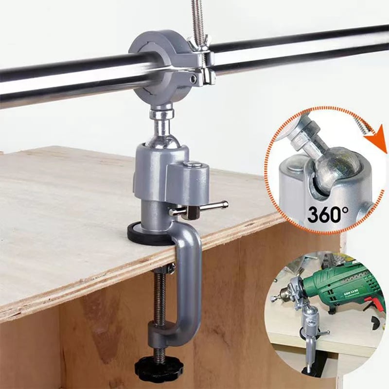 👍【Rotación ajustable de 360°】🧰Soporte universal para fijar el taladro/amoladora angular en la mesa