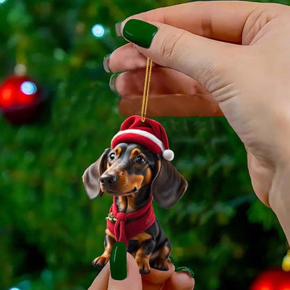 🎄【9 piezas】🐕 Adornos navideños para el árbol con forma de cachorros