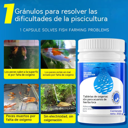 【 350 comprimidos】Tabletas de Oxígeno de Alta Eficiencia, Generación Rápida de Oxígeno para Acuarios, Estanques y Peces Ornamentales