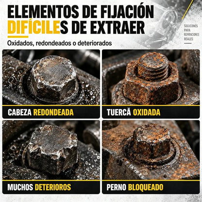 🔧 Kit de 14 Vasos Extractores de Tuercas y Tornillos | Vasos Antideslizantes para Tornillos Oxidados, Dañados o Pasados de Rosca