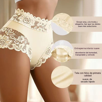 【Conjunto de 4 piezas】【S-2XL】Braguitas de encaje caladas exquisitas y populares【40-90kg】