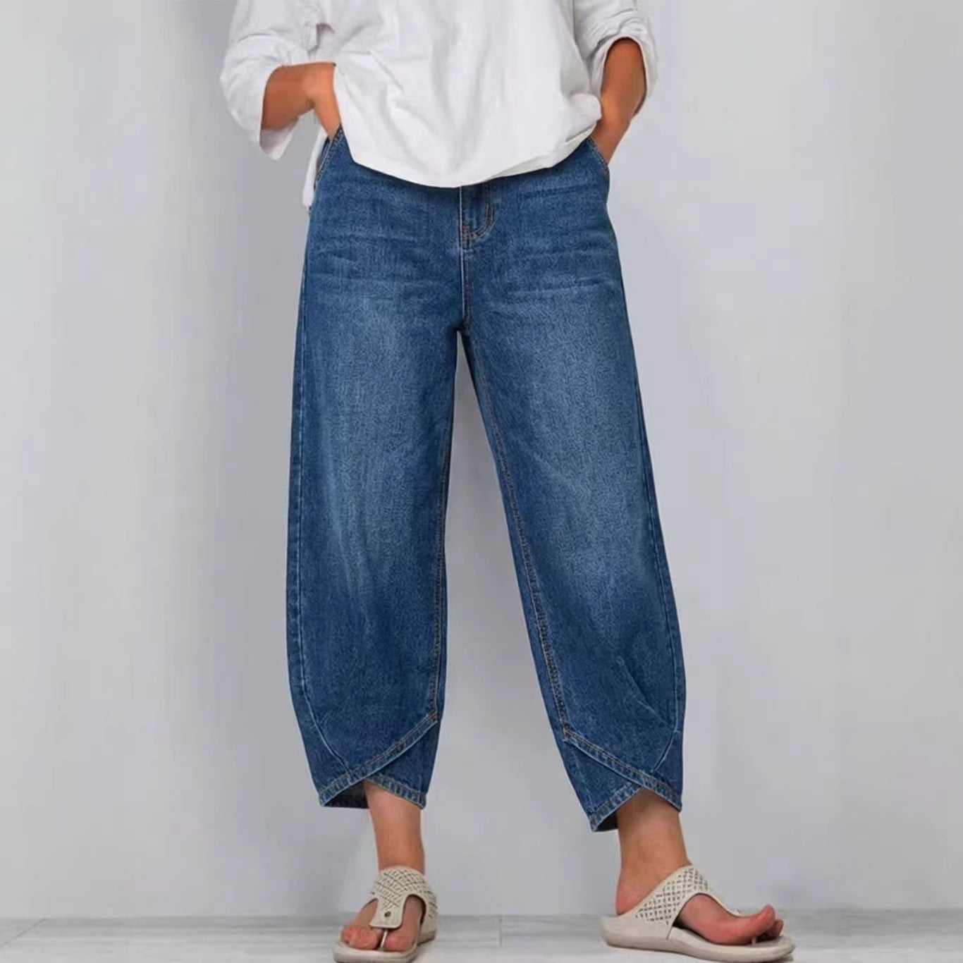 🔥Oferta especial de novedades: jeans casuales de pierna ancha para mujer.