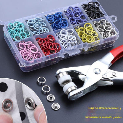 ✨✨【100 pares de botones + alicates】Nuevo kit de instalación de botones sin costuras multifuncional