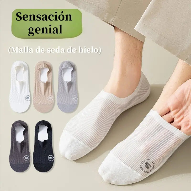 🧦【6 pares 24 euros】Calcetines invisibles transpirables de malla fina antideslizantes universales de 6 piezas