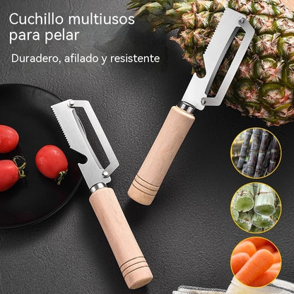 ✅Compra 1 y llévate 1 gratis (2 artículos) 🧅🔪 Pelador de cocina multifuncional: ¡Pela, corta verduras, abre botellas! 🔥