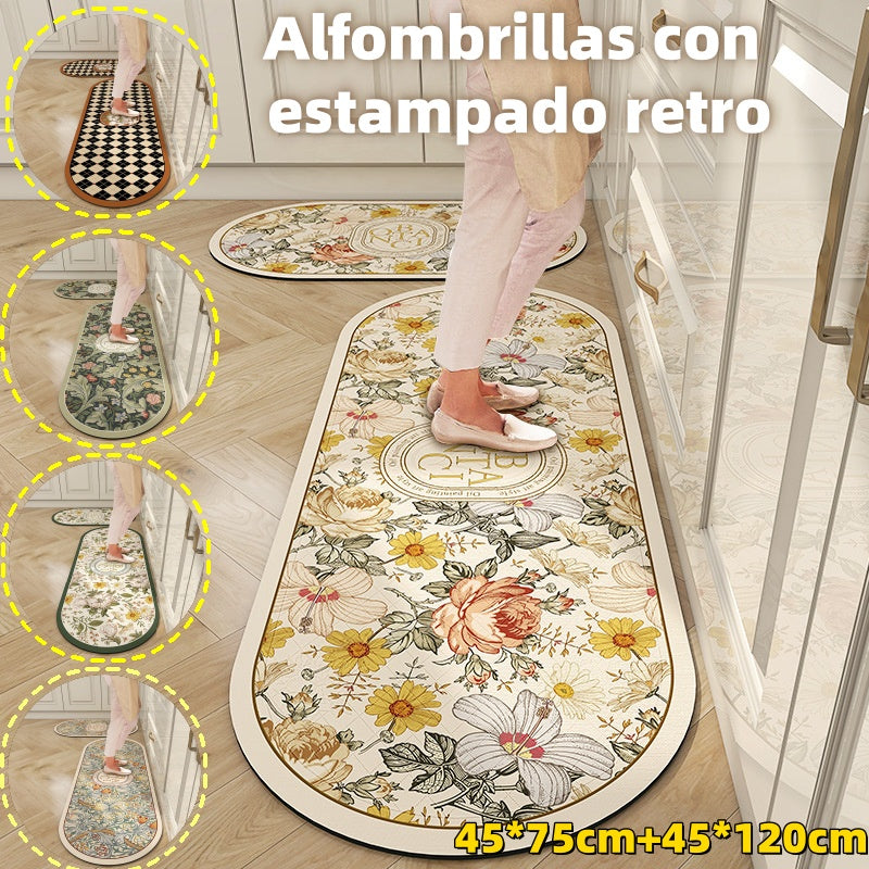 💥Oferta por tiempo limitado💥Nueva alfombra de cocina de barro de diatomeas, absorbente de agua, antideslizante y resistente a la suciedad-【45*75cm+45*120cm】